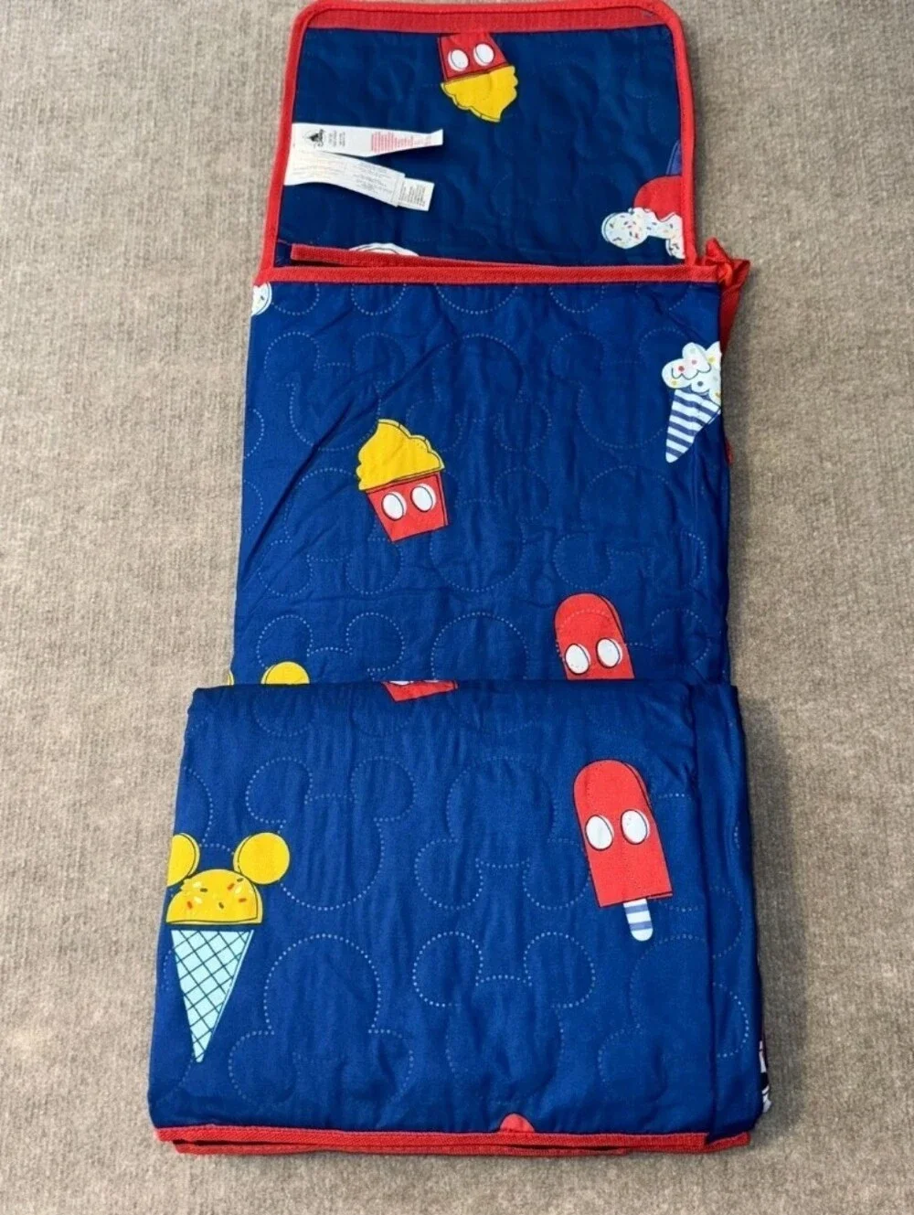 Disney Mickey Mouse Red White And Blue Patriotic Ice Cream Cones Picnic Blanket